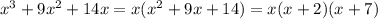 x^3+9x^2+14x=x(x^2+9x+14)=x(x+2)(x+7)