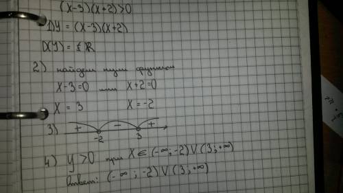 Решить неравенство: (х-3)(х+2)> 0