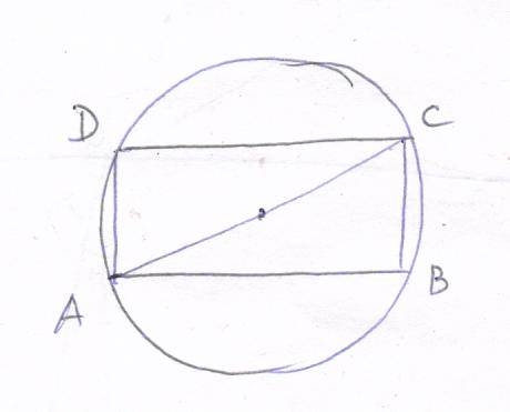 Периметр прямоугольника равен 28 дм,радиус описанной окружности 5 дм.найдите площадь.если можно,то с