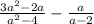 \frac{ 3a^{2}-2a}{a^{2}-4} - \frac{a}{a-2}