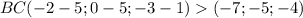 BC (-2-5;0-5;-3-1)(-7;-5;-4)