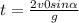 t= \frac{2v0sin \alpha }{g}