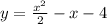 y=\frac{x^2}{2}-x-4