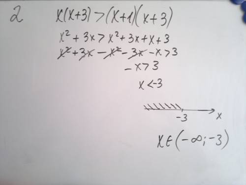 Решить неравенства: 1) х-8> =2(х+1/2)+7 2) х(х+3)> (х+1)(х+3) 3) 3х-1 - х+1 < 1- х 5 2 7