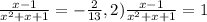 \frac{x-1}{ x^{2} +x+1} =- \frac{2}{13}, 2)\frac{x-1}{ x^{2} +x+1} =1