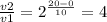 \frac{v2}{v1} = 2^{ \frac{20-0}{10} } = 4