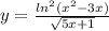 y= \frac{ln^{2}(x^{2}-3x)}{\sqrt{5x+1}}