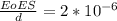 \frac{EoES}{d}=2*10^{-6}