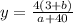 y= \frac{4(3+b)}{a+40}