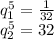 q_1^5= \frac{1}{32} \\ q_2^5=32