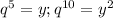 q^5=y;q^{10}=y^2