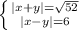 \left \{ {{|x+y|= \sqrt{52} } \atop {|x-y|=6}} \right.