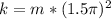 k=m*(1.5 \pi ) ^{2}