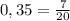 0,35=\frac{7}{20}