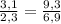 \frac{3,1}{2,3}= \frac{9,3}{6,9}