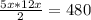 \frac{5x *12x}{2} =480