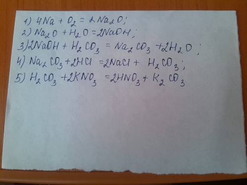 Na-> na2o-> naoh-> na2co3-> h2co3-> k2co3