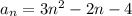 a_n=3n^2-2n-4