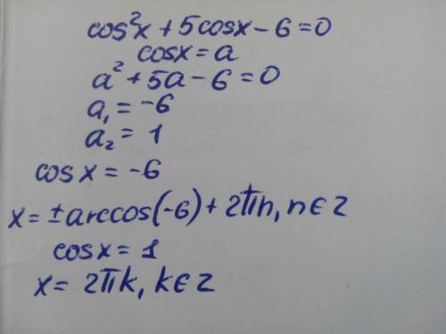 Cos2 x + 5cos x =6 4 sin2x – 4cos x – 1=0