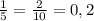 \frac15=\frac2{10}=0,2