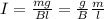 I= \frac{mg}{Bl} = \frac{g}{B} \frac{m}{l}