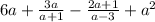 6a + \frac{3a}{a+1} - \frac{2a+1}{a-3} +a^{2}