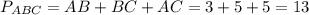 P_{ABC}=AB+BC+AC=3+5+5=13