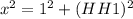 x^{2} = 1^{2} + (HH1)^2