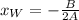 x_{W}=-\frac{B}{2A}