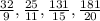 \frac{32}{9} , \frac{25}{11} , \frac{131}{15} , \frac{181}{20}