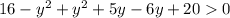 16- y^{2} + y^{2} +5y-6y+200