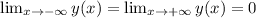 \lim_{x\to-\infty}y(x)=\lim_{x\to+\infty}y(x)=0