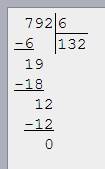 Сколько будет 792/6 решить столбиком