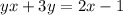 yx+3y=2x-1