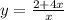 y= \frac{2+4x}{x}