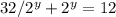 32/ 2^{y} + 2^{y} =12