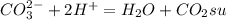 CO_{3}^{2-}+2H^{+}=H_{2}O+CO_{2}su