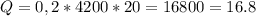 Q=0,2*4200*20=16800=16.8