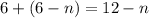 6+(6-n)=12-n