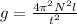 g=\frac{4 \pi ^{2} N ^{2} l }{t ^{2} }