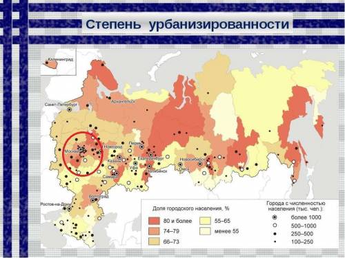 Какое население преобладает в центральной россии: городское или сельское?