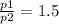 \frac{p1}{p2} =1.5