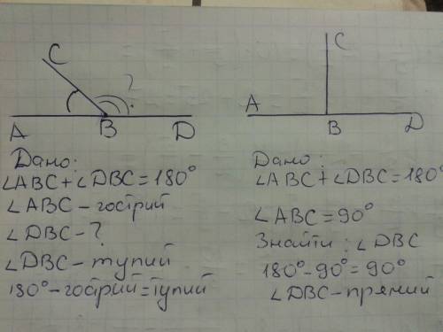 Куты авс и двс розгорнутый кут.визначте вид кута двс когда кут авс острый.прямой тупой