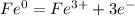 Fe ^{0} = Fe ^{3+} + 3e ^{-}