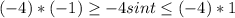 (-4)*(-1) \geq -4sint \leq (-4)*1