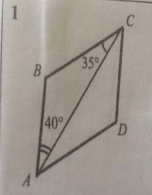 Abcd-параллелограмм. угол а=40 градусов,угол с=35 градусов. найти углы параллелограмма abcd