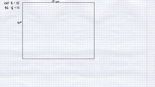 Прямоугольный участок земли имеет размеры 120метров и 96 метров.постройте план этого участка на лист