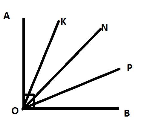 On - биссектриса прямого угла aob, ok и op - биссектрисы углов aon и nob. найдите угол kop.