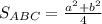 S_{ABC} = \frac{a^2+b^2}{4}\\&#10;&#10;