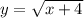 y=\sqrt{x+4}